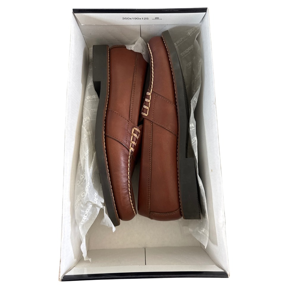 Vintage POLO Sport Ralph Lauren Atlanta Penny Loafer Leather Brown 10D NEW Prep - Picture 12 of 14